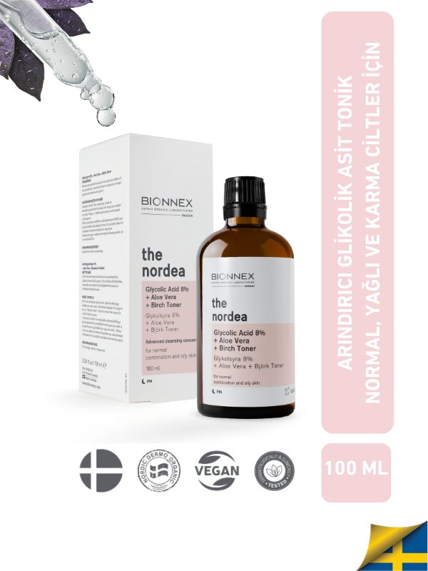 THE NORDEA GLYCOLIC ACID 8% + ALOE VERA + BIRCH TONER – BIONNEX